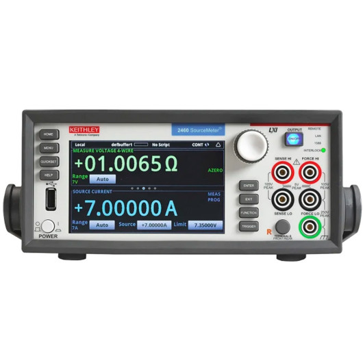 2460 - Unidade de fonte e medida  (SMU) Gráfico 105 V /  7 A / 100 W, Touchscreen, resolução de  100 nV / 1 pA, Exatidão básica de 0,012% - KEITHLEY