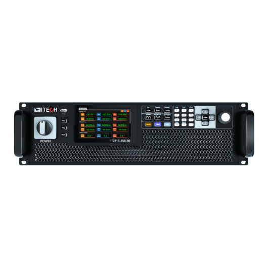 IT7875-350-450 - Fonte de alimentação AC/ DC programável de alta potência 350 V, 450 A, 75 kVA, Resolução 0.01 V/ 0.01 A, Interfaces integradas USB/ CAN/ LAN/ digital I/O, 27U - ITECH