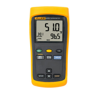 Fluke 51 2 - Termômetro digital de contato portátil, Entrada única, Medição de termopares tipo J, K, T e E - FLUKE